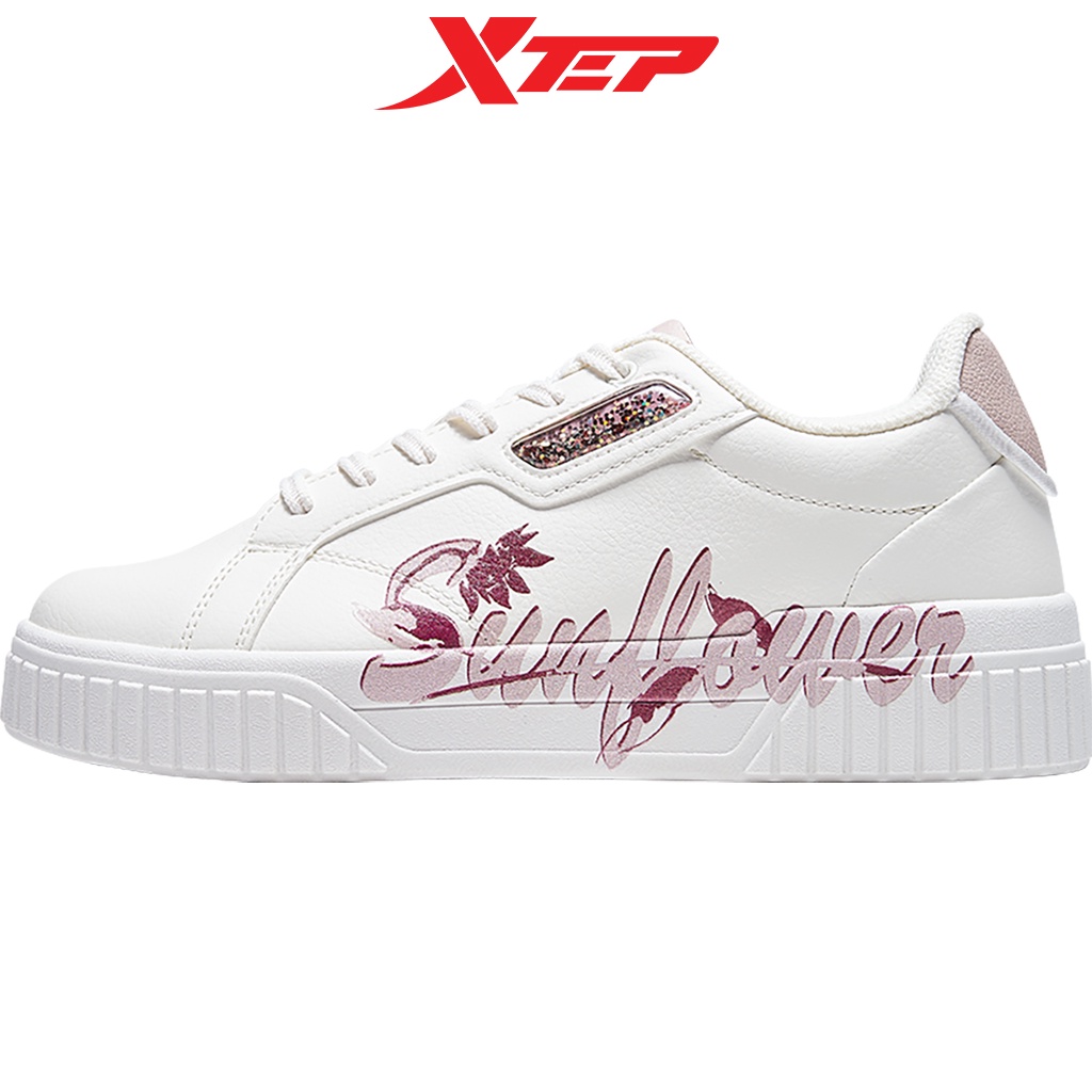 Giày sneaker nữ Xtep chính hãng, đế bằng hoạ tiết xinh xắn, dễ phối đồ, đế giày mềm mại 979118316765