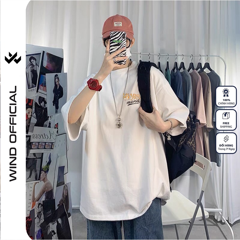 Áo phông unisex form rộng WIIS RVER oversize tay lỡ cotton thời trang nam nữ ulzzang