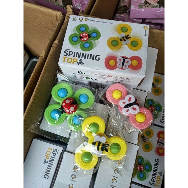 Con Quay Đồ Chơi Fidget Spinner Dán Tường, Sét 3 chiếc Thiết Kế Hình Động Vật Hoạt Hình Độc Đáo Dành Cho Bé