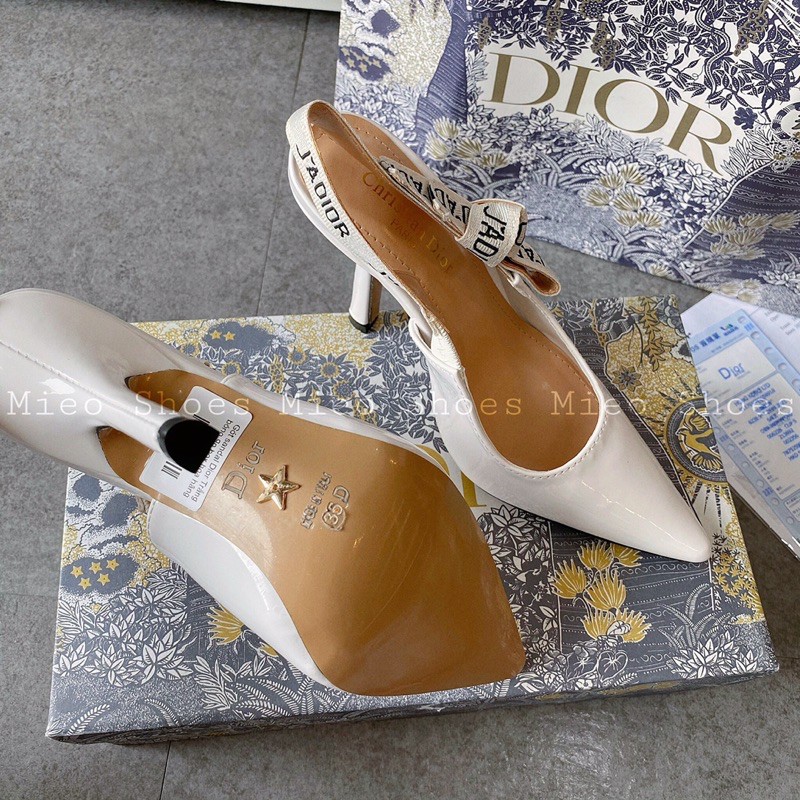 Gót Dior Trắng bóng 9p [ MIEO SHOES G581 ]