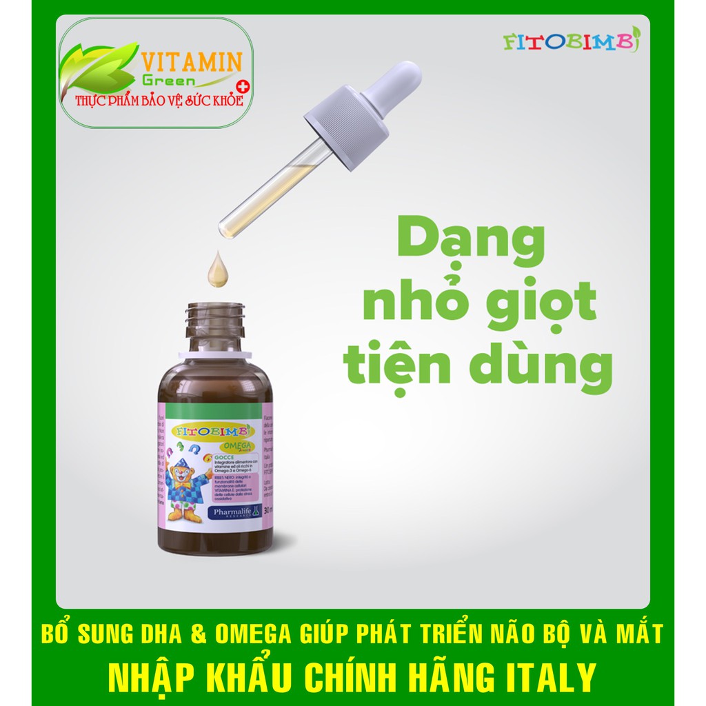 FITOBIMBI OMEGA JUNIOR BỔ SUNG DHA VÀ OMEGA GIÚP PHÁT TRIỂN NÃO BỘ VÀ MẮT CHO BÉ | NHẬP KHẨU CHÍNH HÃNG ITALY