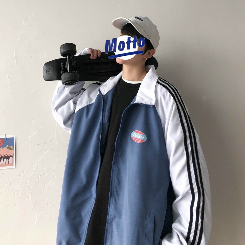 Áo khoác bóng chày form rộng vải dù cao cấp tay chạy sọc ❤️ Áo bomber thời trang Hàn Quốc dáng Unisex nam nữ shopmap