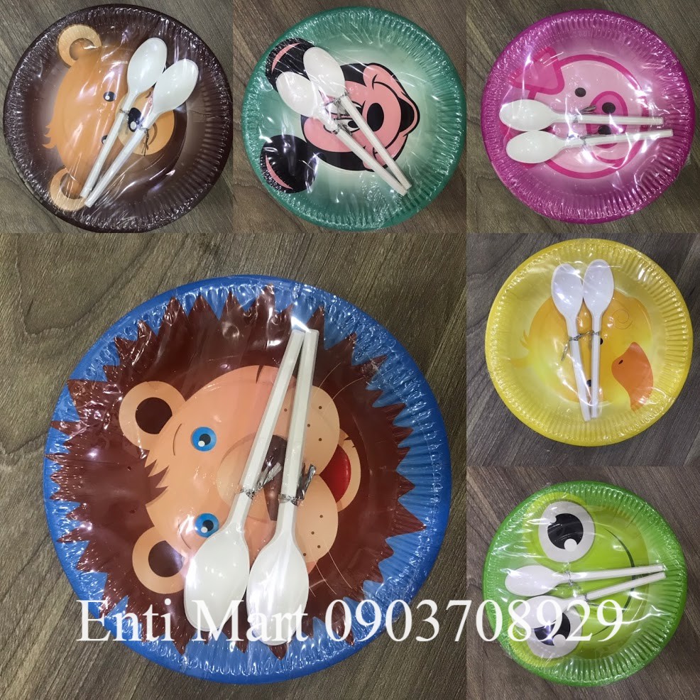 Ly, dĩa giấy sinh nhật (10 cái /set)