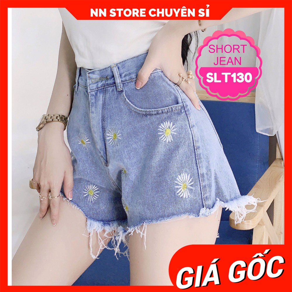 QUẦN SHORT JEAN NỮ IN HÌNH THÊU CHỮ DỄ THƯƠNG