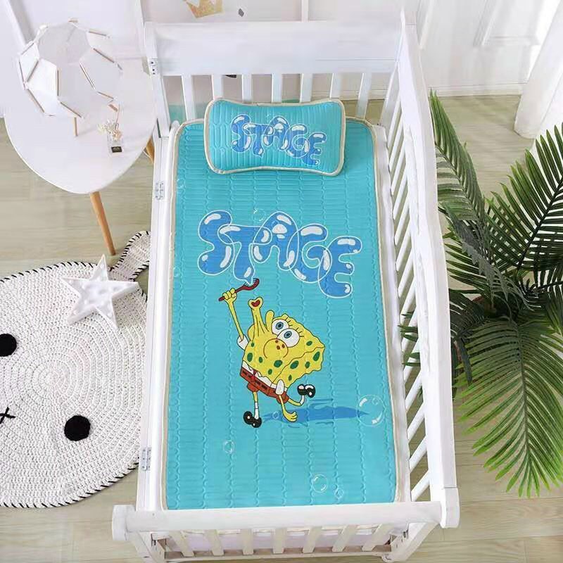 Chiếu Điều Hoà Cotton Cao Su Non Tặng Kèm Gối Cho Bé In Hình 5D Kiến Baby Store