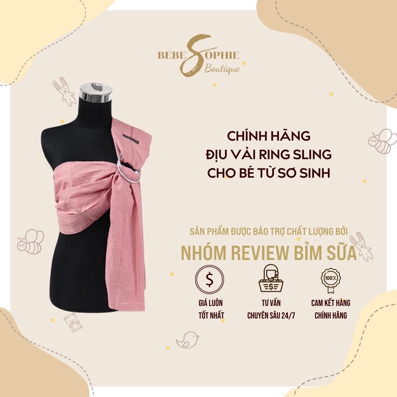 Chính hãng - Địu vải Ring Sling, chất liệu thoáng mát, thời trang cho bé từ sơ sinh