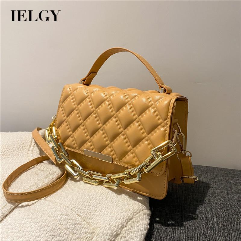 Ielgy Túi Xách Vuông Bề Mặt Mềm Mịn Phong Cách Âu Mỹ Cổ Điển