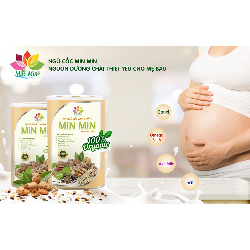 Ngũ Cốc Lợi Sữa Min Min FREE SHIP Ngu Coc Loi Sua MinMin Mẹ Nhiều Sữa Sau Sinh Mẹ Bầu Không Tăng Cân Ngủ Cóc