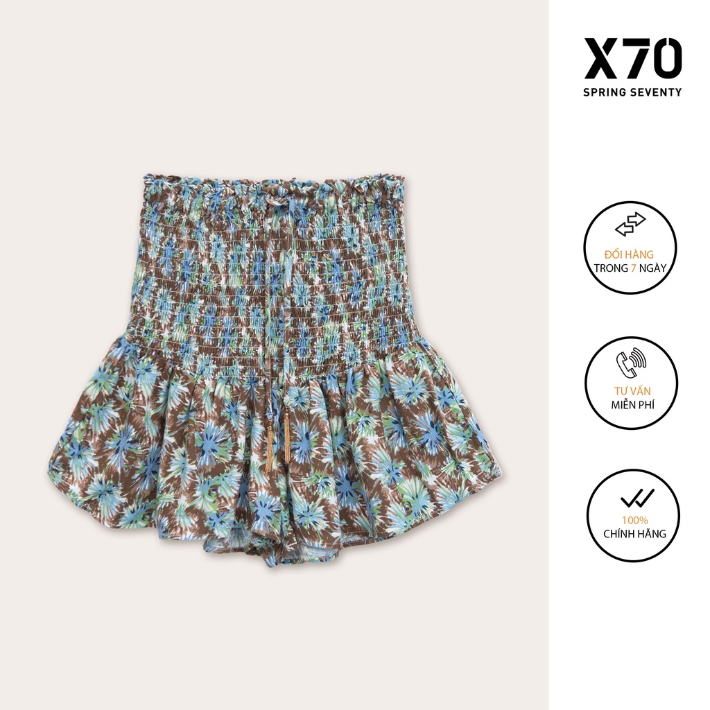 Quần Váy Nữ Thiết Kế Bo Chun Đuôi Xoè Hoạ Tiết Hoa Lá Thời Trang X70 - 04560002