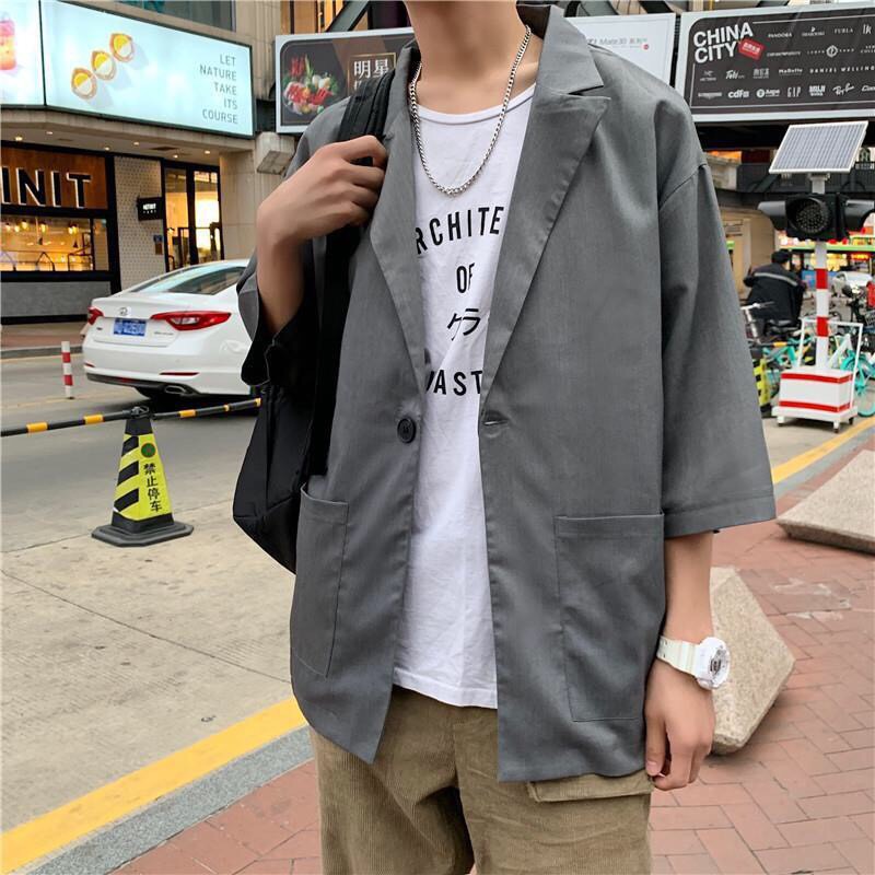 Áo khoác blazer unisex tay lỡ M.RO mùa hè phong cách Hàn Quốc BZZ5 Mrhero màu đen | BigBuy360 - bigbuy360.vn