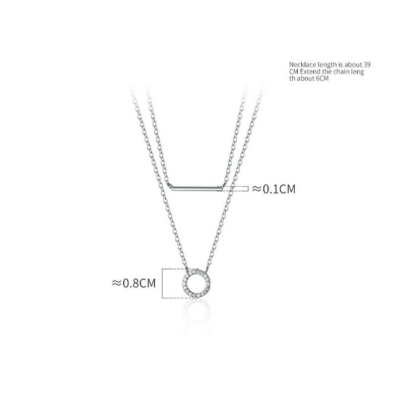 Dây chuyền kép hình học+ Cam kết 100% bạc s925