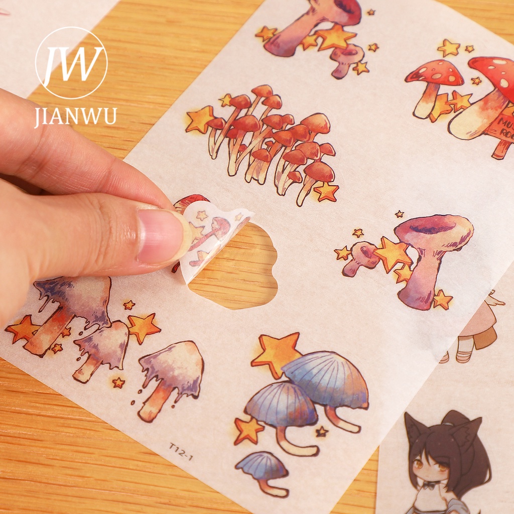 Bộ 6 Miếng Dán Trang Trí Sổ Tay Hình Nhân Vật Hoạt Hình Dễ Thương TZ-RWZJ6