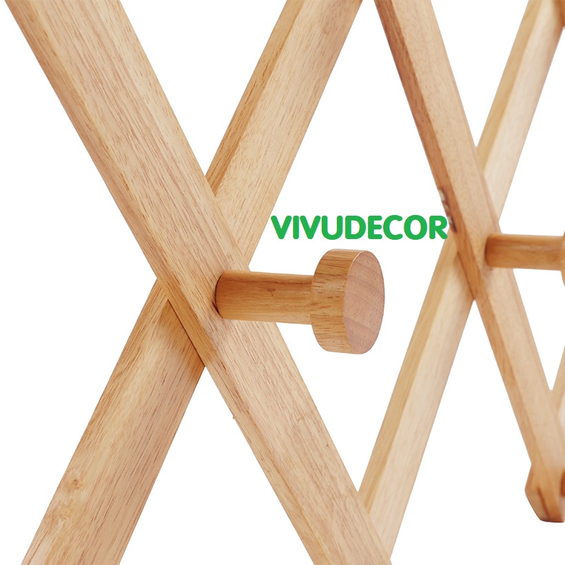 Móc treo tường Vivudecor 10 nhánh - Móc treo quần áo biến hình phù hợp với mọi không gian, móc xếp không cần khoan