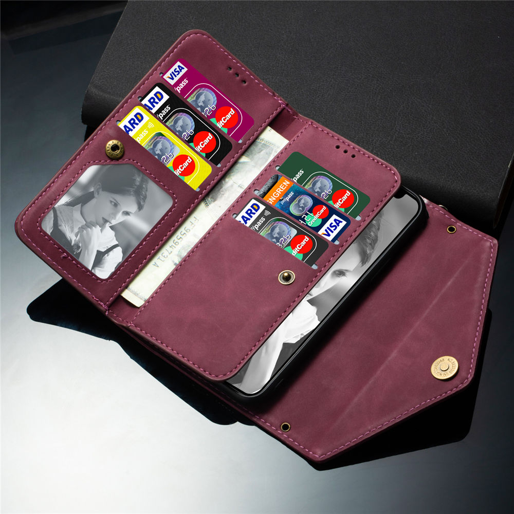Samsung A32 A52 A72 5G A20 A30 A50 A50S A30S A70 A51 A71 Luxury Leather Wallet Case Shoulder Bag Strap Lanyard Card Slot Stand Flip Magnetic Cover