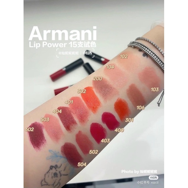 Son GIORGIO ARMANI LIP POWER - màu 200, 202, 400, 404, 405, 504