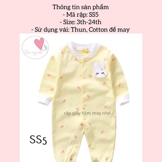 Rập giấy may body dài tay sơ sinh_SS5