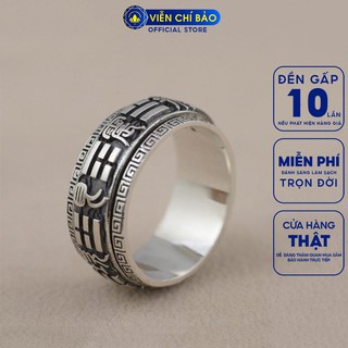 Nhẫn bạc nam Tiên Thiên Bát Quái chất liệu bạc Thái 925 hai tầng xoay 260 độ thương hiệu Viễn Chí Bảo N100365