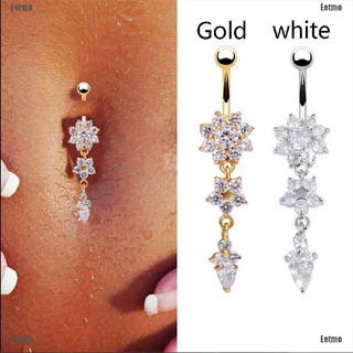 New Belly Button Rings Dangle Crystal Rhinestone Navel Bar Body Piercing Jewelry