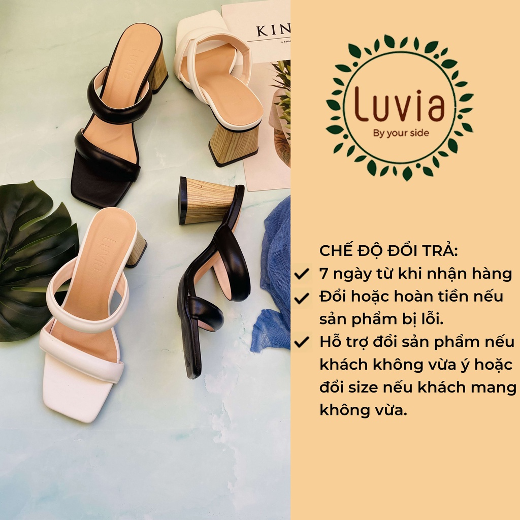 Guốc cao gót 7 phân đế vuông quai phồng Luvia 33CG