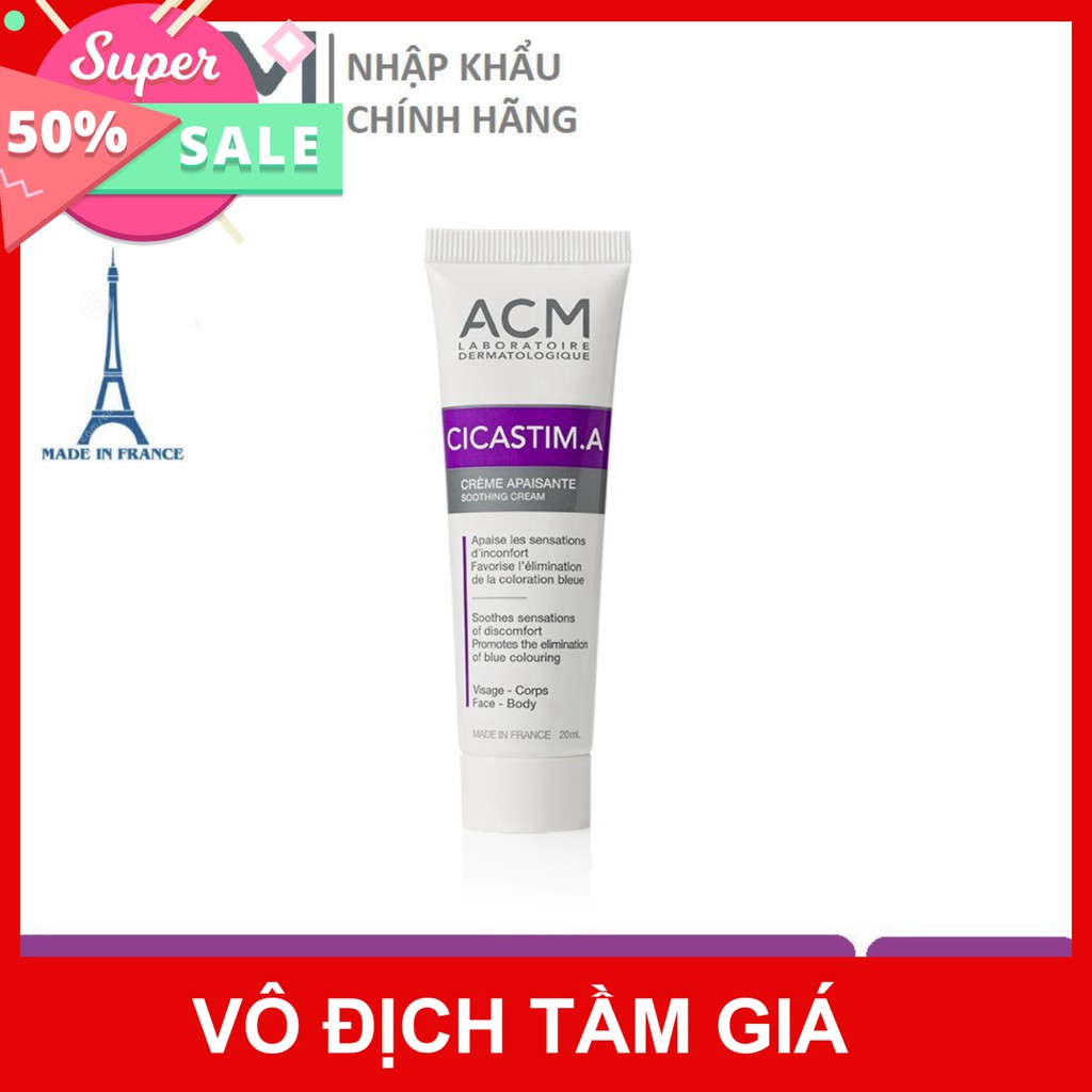 [CHÍNH HÃNG] Kem làm mờ vết thâm, vết bầm ACM Cicastim.A Soothing Cream 20ml