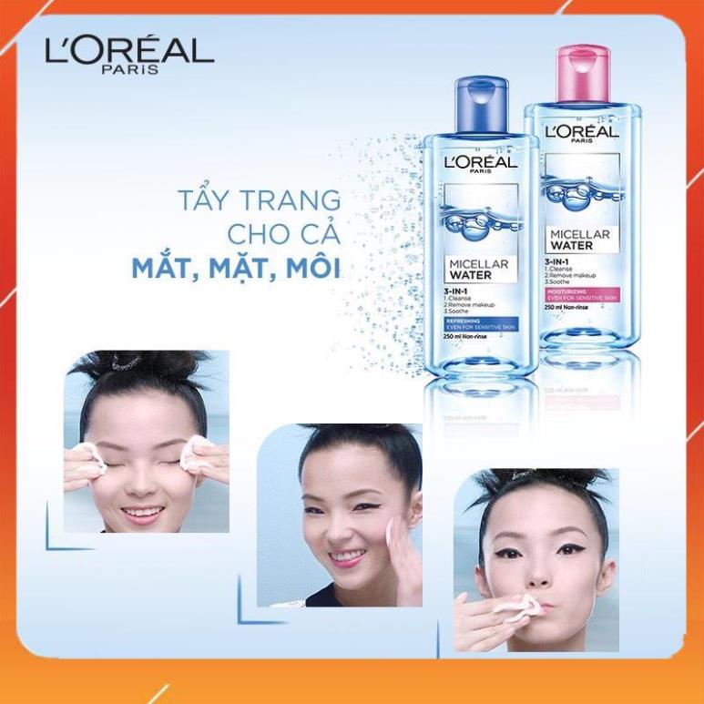 [CHÍNH HÃNG] [Đủ màu] - Nước tẩy trang Loreal - L'Oreal Paris 3-in-1 Micellar Water 400ml