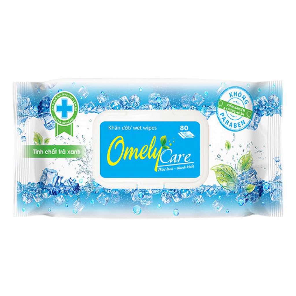 Khăn Ướt Omely Care cao cấp tinh chất trà xanh gói 80 tờ