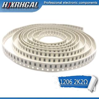 Set 100 chip điện trở 1206 smd 2.2k ohm 0.25w 1 / 4w 2k2 222 hjxhgal