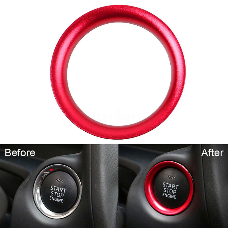 Vòng Kim Loại Viền Trang Trí Nút Khởi Động Xe Hơi Mazda 3 Axela 2014-2017