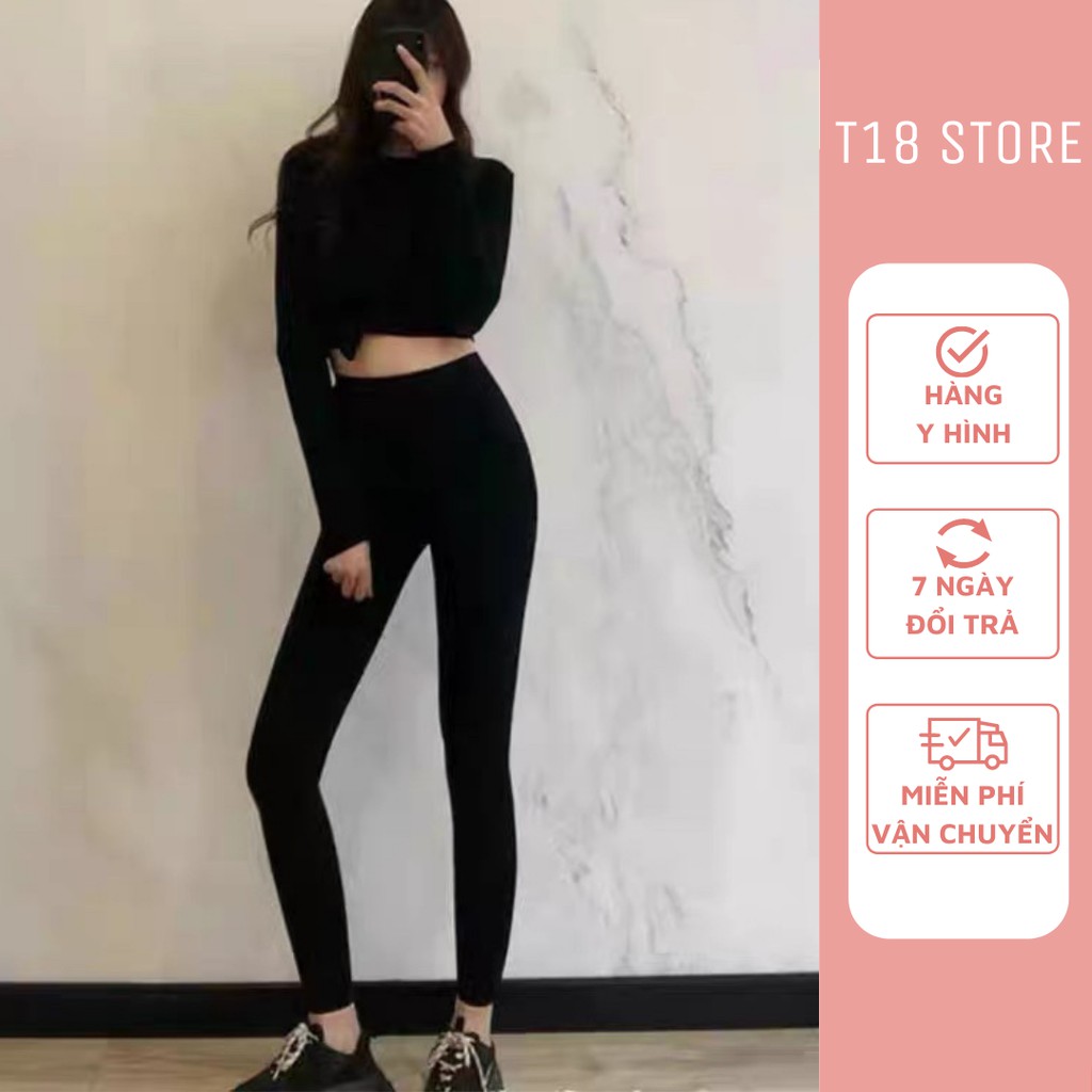 Quần legging nữ dài cạp cao nâng mông cao cấp bigsize T18 STORE QL02