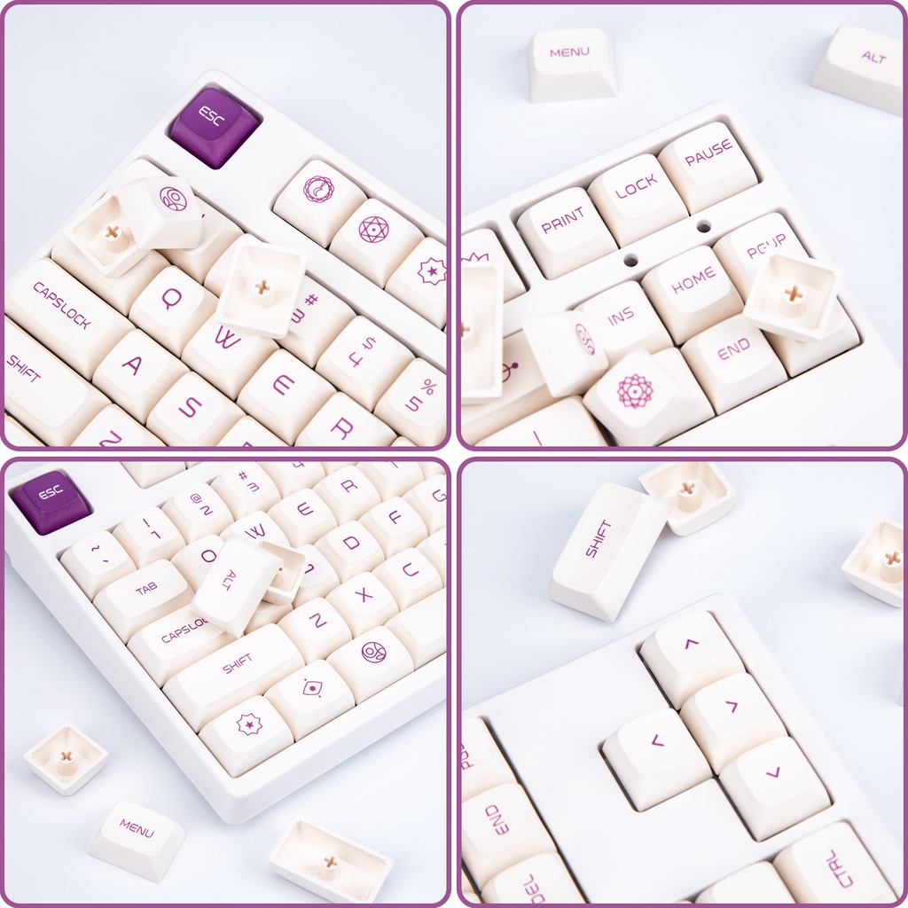 138 Phím Bộ XDA Cấu hình Bàn phím tùy chỉnh PBT ANSI Layout Keycaps Bộ cho Gateron Kailh Cherry MX Công tắc Bàn phím cơ