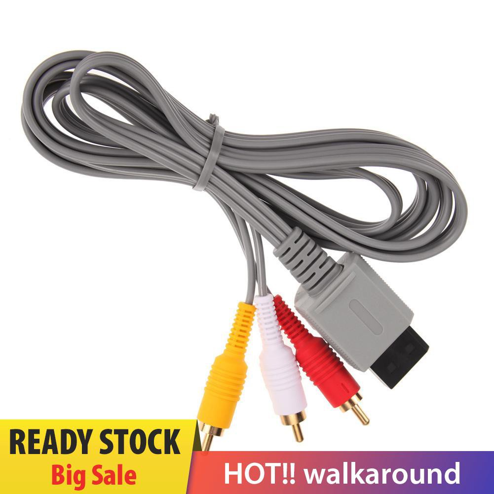 Walk Audio Video AV Adapter Composite 3 RCA Cable for Nintendo Wii Cord Wire