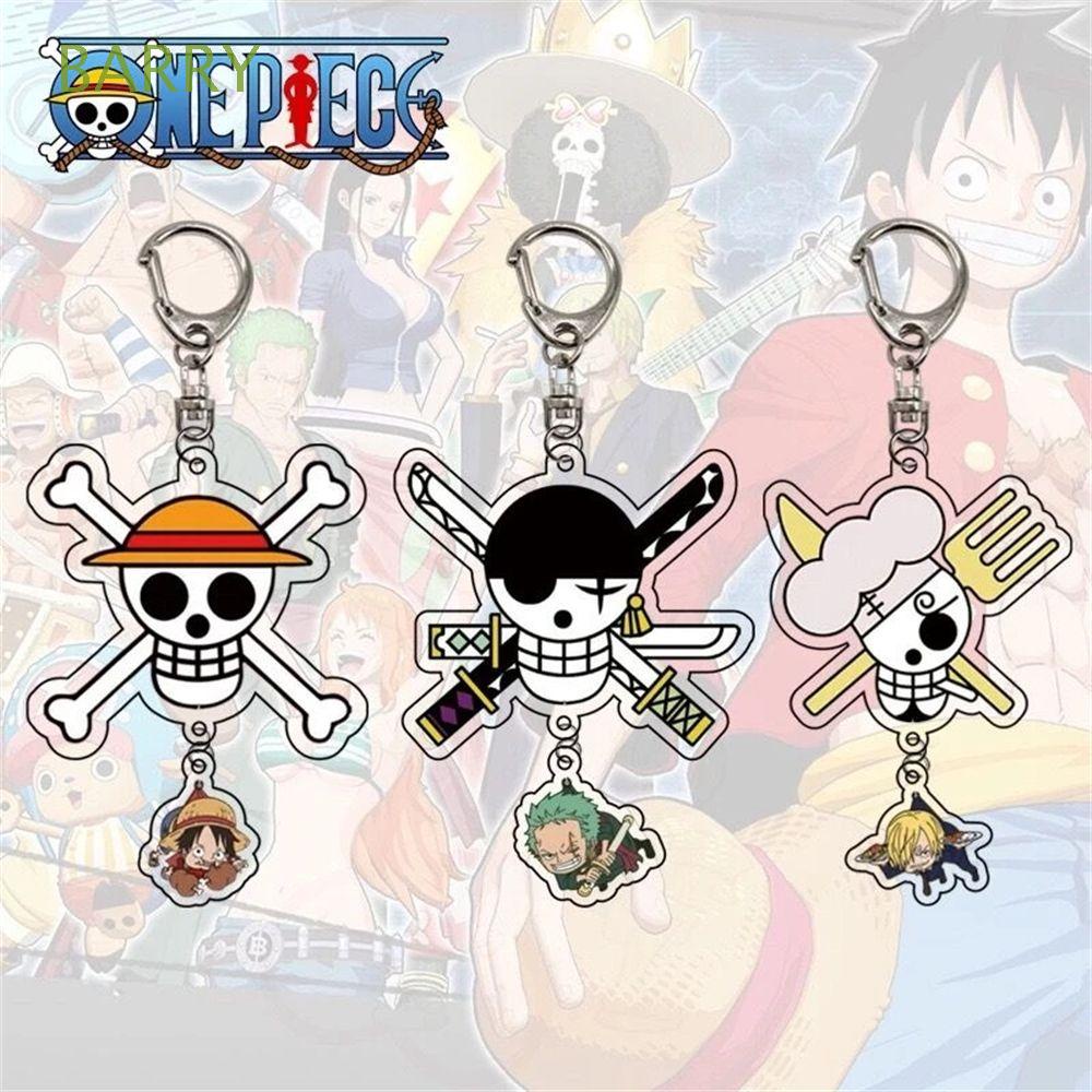 BARRY Jewelry Collections Pirate Logo Keychain Fans Collection Props Luffy Keyring Luffy Zoro Sanji Figures Cartoon Jewelry Pendant Keyring Special Bag Pendants Anime Collection Acrylic Key Ring Acrylic Key Chain