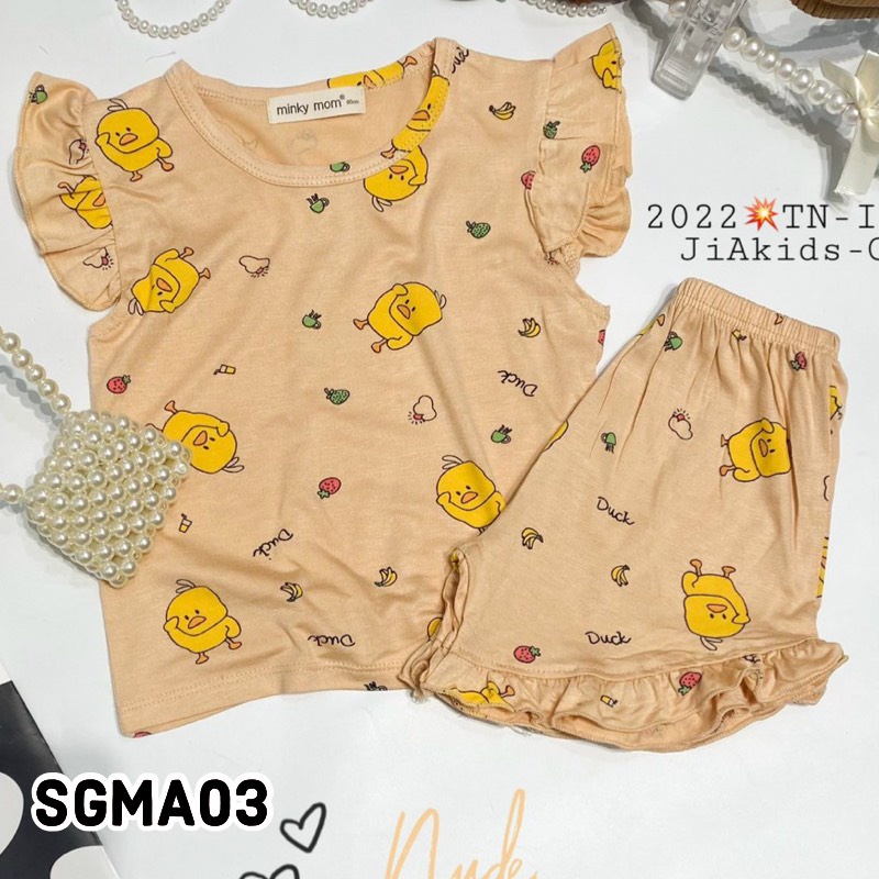 Bộ thun lạnh cho bé gái Minky mom 8-30kg Bộ quần áo bé gái mặc nhà sát nách - SGMA