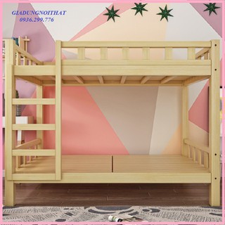 re0633 Giường 2 tầng gỗ thông 90x195x160cm (rộng,dài,cao)