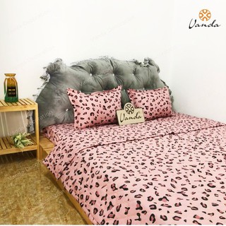 Bộ chăn hè Cotton Poly VN ga gối , drap giường họa tiết beo hồng