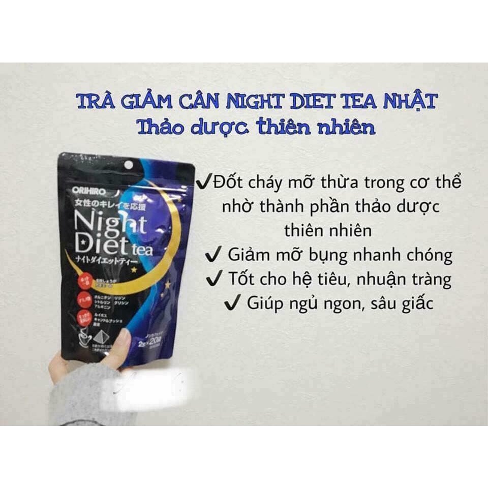 Trà giảm cân Night Diet Tea Orihiro Nhật Bản (20 túi lọc) [02.2024]