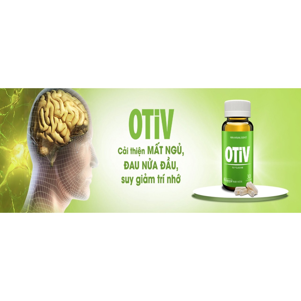 Otiv Bổ não hộp 30 viên dưỡng não - Có tem tích điểm - Tuần hoàn não từ thảo dược, hoạt huyết dưỡng não