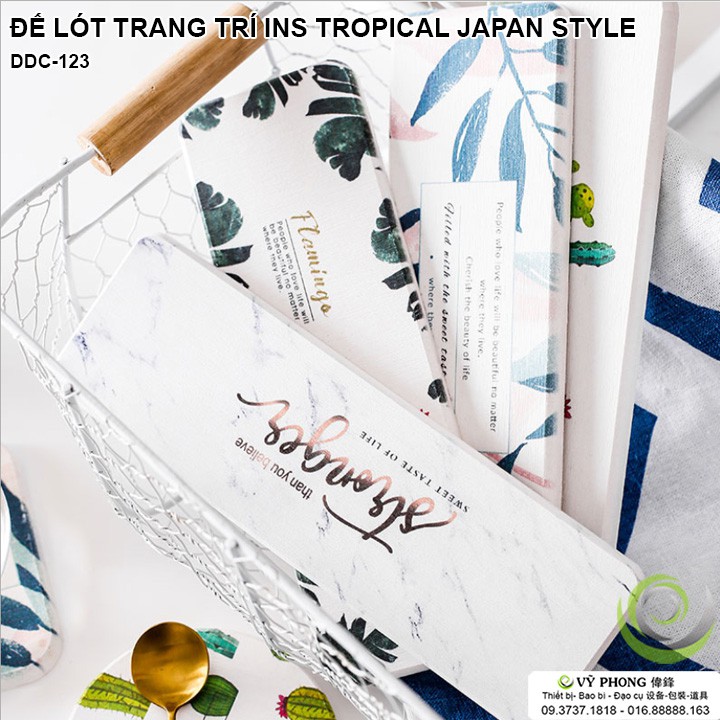 MIẾNG ĐẾ LÓT HÌNH CHỮ NHẬT TRANG TRÍ BÀN ĂN INS TROPICAL JAPAN STYLE CHỤP ẢNH SẢN PHẨM DDC-123