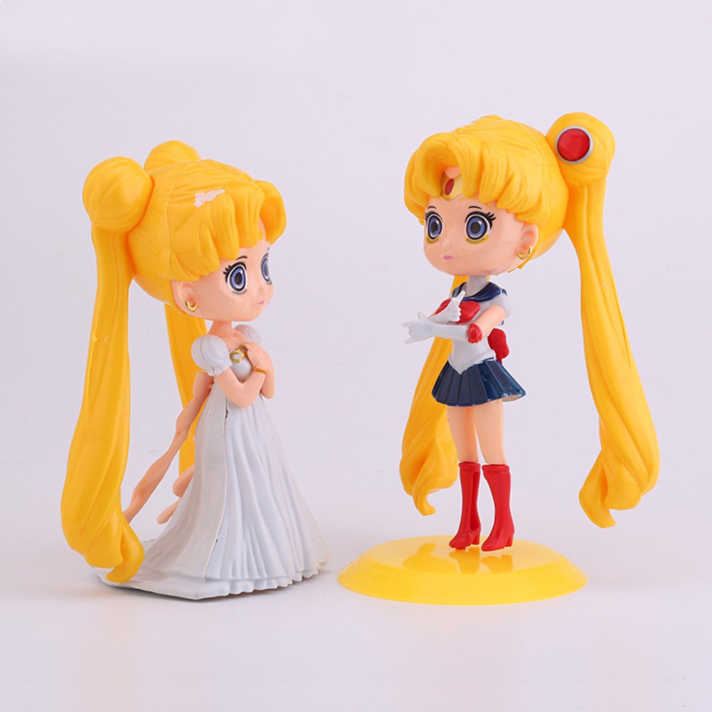 Đồ chơi mô hình thủy thủ Mặt Trăng Sailor Moon Anime Chibi dễ thương cao 14 cm làm sưu tập, trưng bày, trang trí New4all