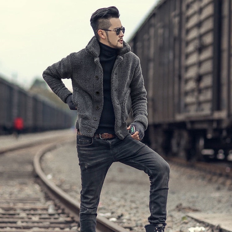 Áo khoác Lông Cừu Nam - Thời Tgang Thu Đông Nam Nhập Khẩu
