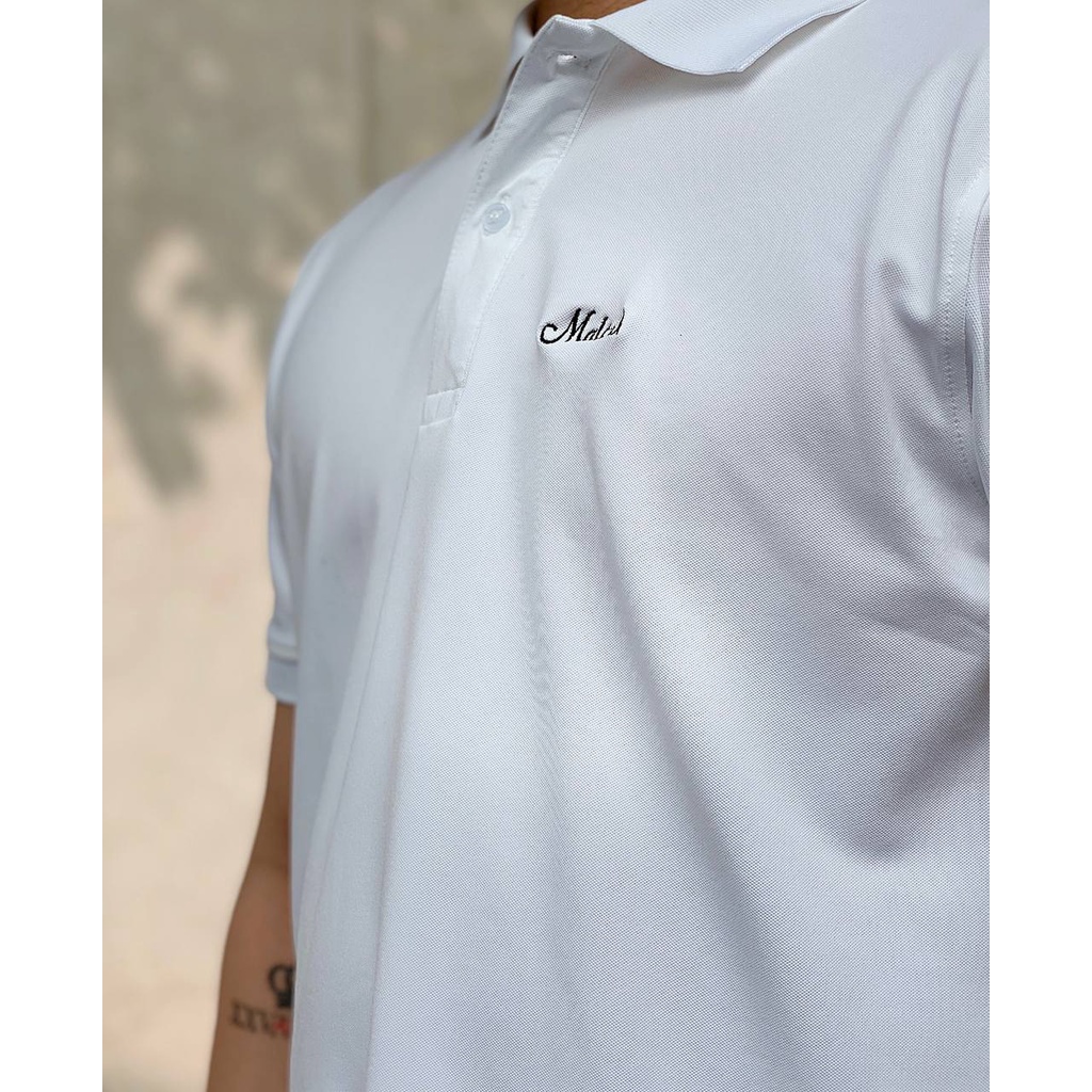 Áo polo nam cổ bẻ BIGSIZE thêu chữ  MALTRIK trước ngực vải cá sấu POLIt có size lớn cho người béo đến 120kg
