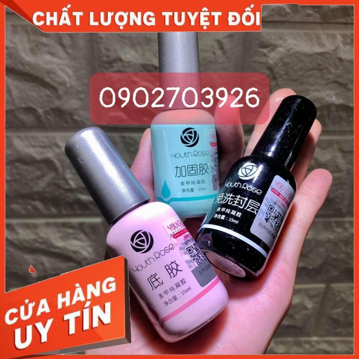 Base-Top-Cứng Móng Hoa Hồng Hàng Chuẩn loại 1 -độ bấm chắc _siêu bóng(sơn gel)