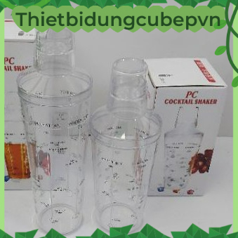 Bình lắc Shaker nhựa cao cấp có vạch chia cho nghề pha chế
