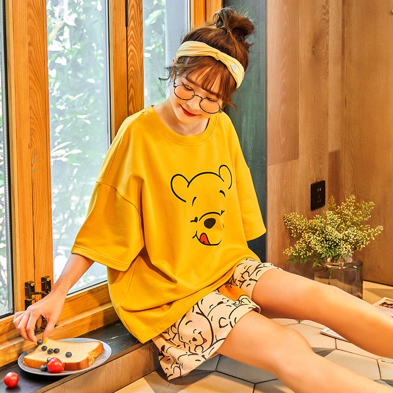 ❤️❤️Bộ đồ ngủ ngắn dáng rộng kiểu Hàn Quốc dễ thương thời trang mùa hè cho nữ | BigBuy360 - bigbuy360.vn