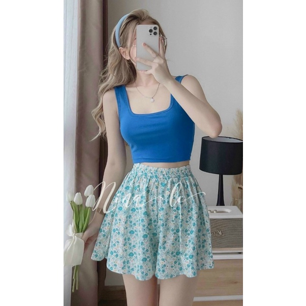 (FREE SHIP) XẢ HÀNG MÙA HÈ SÉT BỘ ÁO GÂN QUẦN LỤA HOA ĐI BIỂN MẶC NHÓM CỰC HOT PU