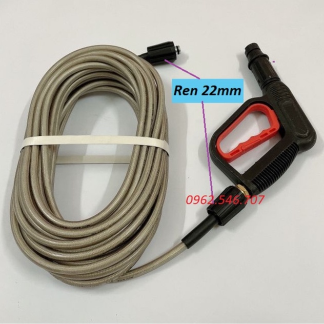 Bộ 10M dây rửa xe và súng xịt - súng rửa xe áp lực cao vòi xịt rửa xe dây xịt rửa áp lực cao Loại Xịn