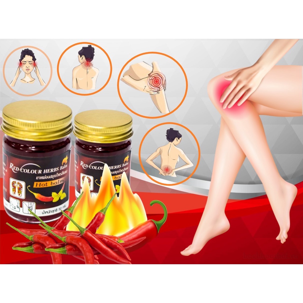 [NEW] Dầu massage ớt đỏ Red Colour Herbs Balm Thái Lan