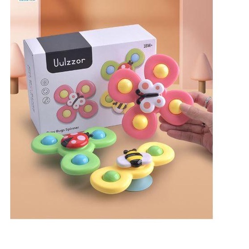 Set 3 con quay spinner cho bé, đồ chơi hình côn trùng dễ thương Chất liệu an toàn cho trẻ