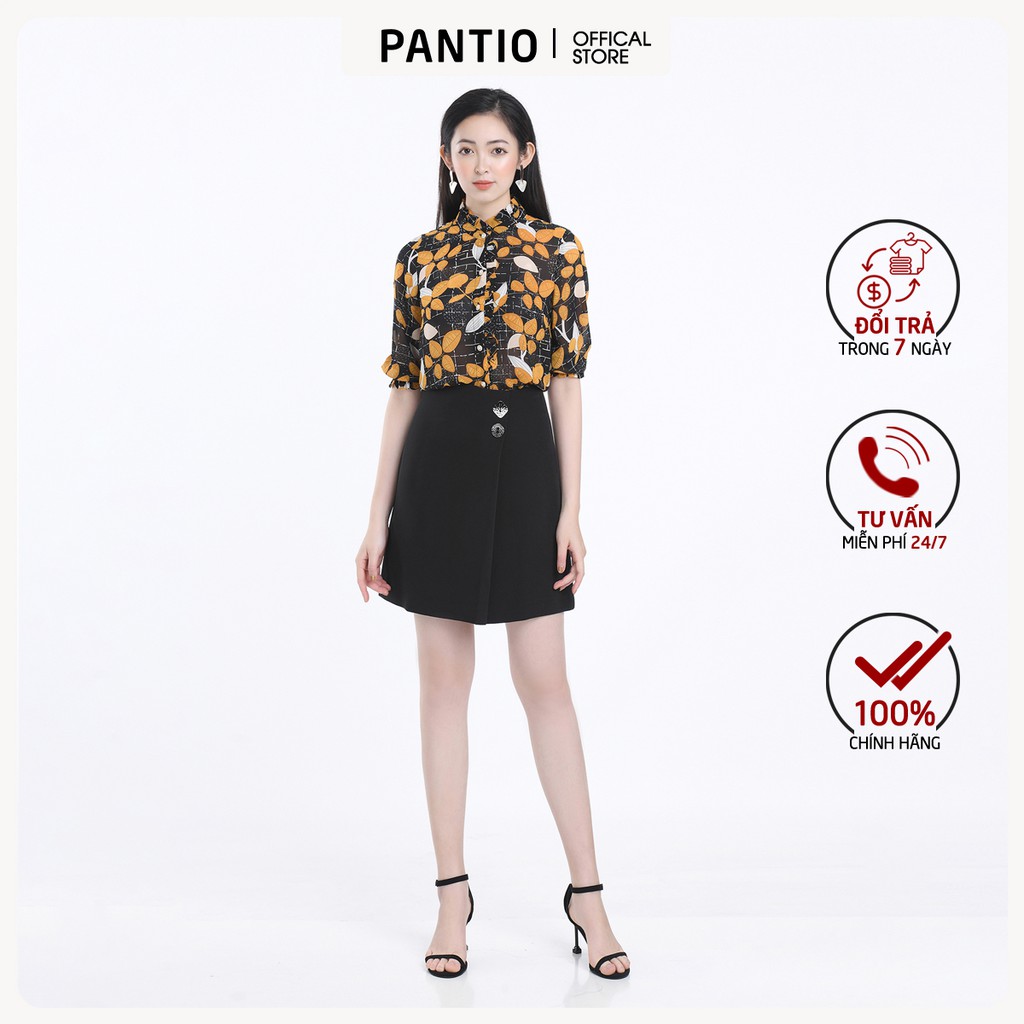 Áo sơ mi lửng tay vải chiffon mỏng dáng suông FAS12570 - PANTIO