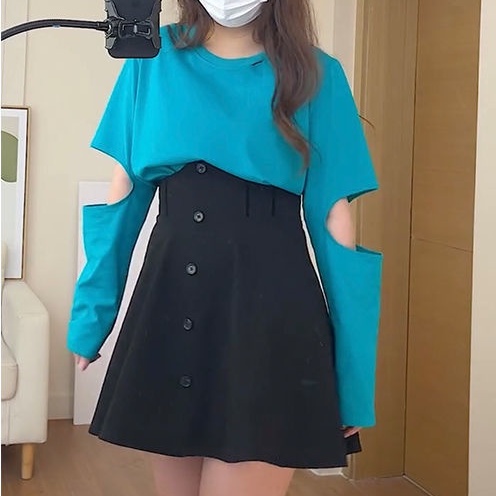 Chân váy COZOKC lưng cao thời trang mùa thu dành cho nữ